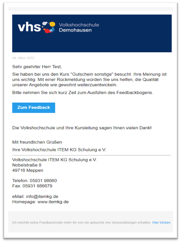 Einstellung der Mail-Automation