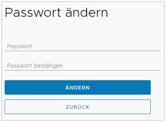 Felder zum Ändern des Passworts