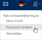 Menüeintrag „Passwort ändern“
