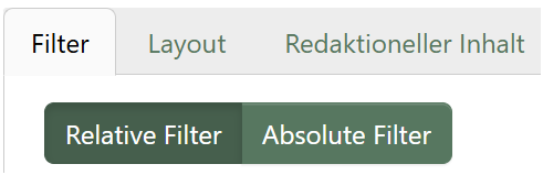 Auswahl zwischen relativen und absoluten Filtern