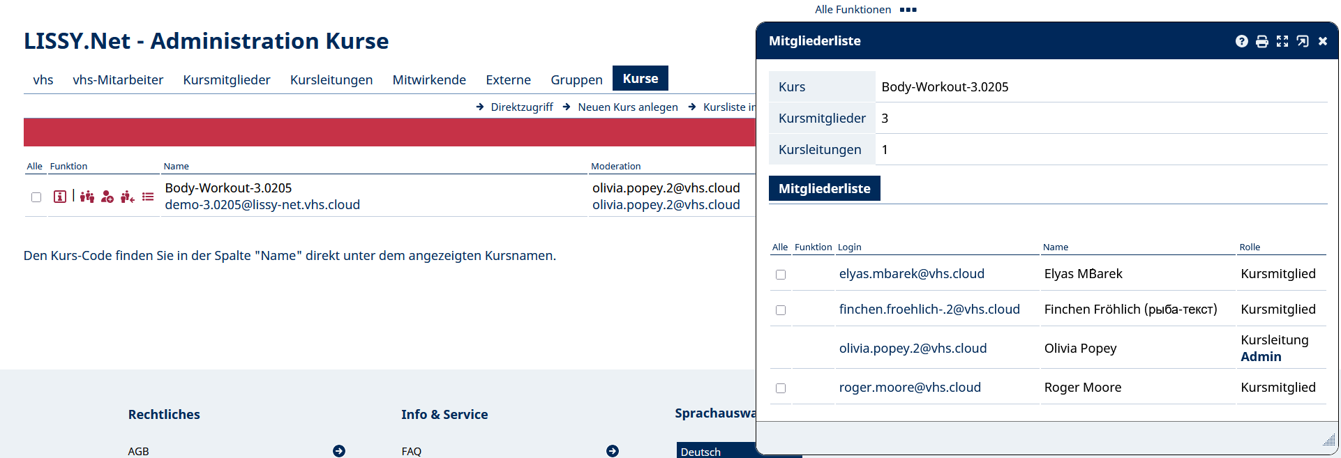 Erfolgreichen Export in der vhs.cloud prüfen