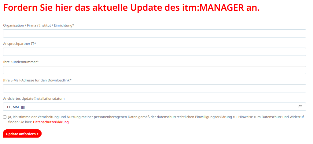 Screenshot: Download-Formular