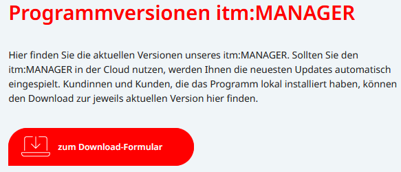 Screenshot: ItemKG Website mit Installationsverweis